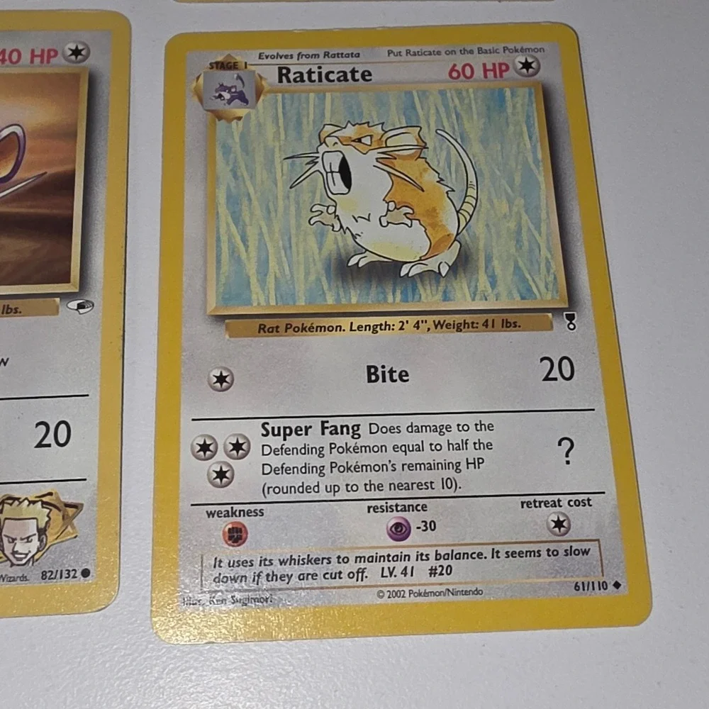 Pokemon Card Lot Rattata Raticate Team Rocket Gym Heroes Legendary Collection
